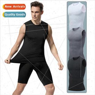 vest men elastic sports runn tight fness drying Summer quick