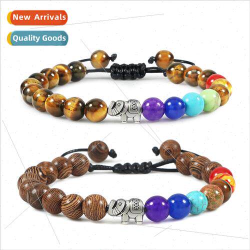 creative simplicy elephant alloy braided string tiger eye pu