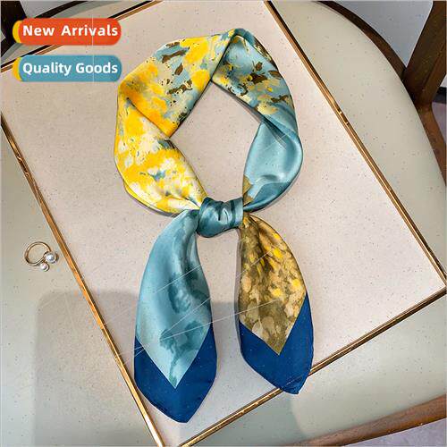 2021 Korea  retro spring fall printing temperament small squ