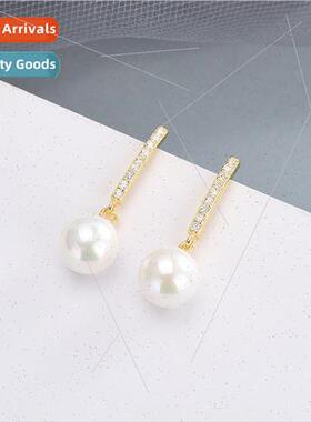 s925 silver earrings Korea fashion sweet synthetic colorful