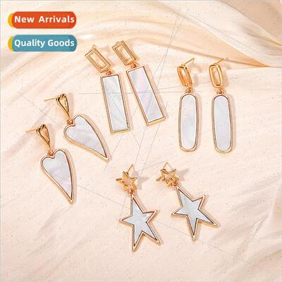 Creative new geometric earrings simple pentagram rectangular