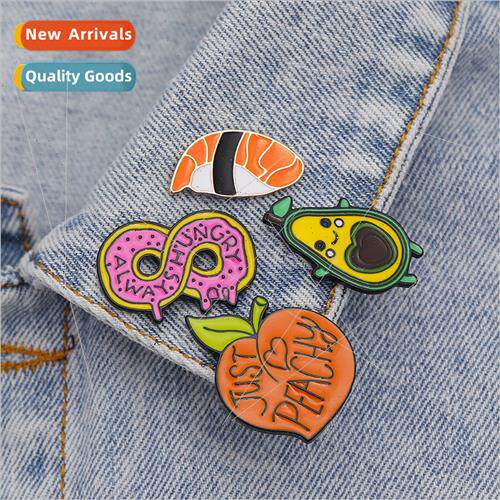 New brooch Europe American creative cute donut cartoon peach
