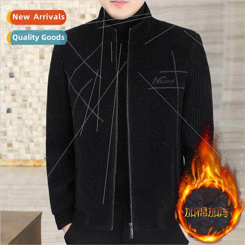 Golden mink jacket men spring fall short collar thickened tw
