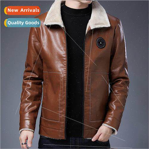 Padded thickened leather jacket men winter tide men jacket c