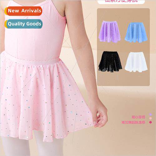 Childrens dance skirt bustier summer girls elastic half chif