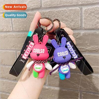 Strap rabb accessories car couple cartoon book bag key chain
