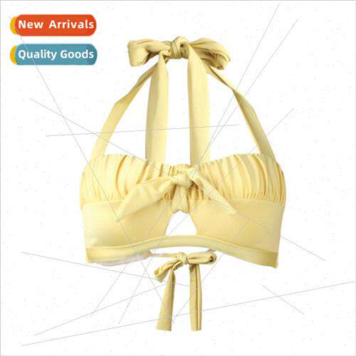 Halter Tie Swimsu Womens ngle Top Solid Color Large Breasted