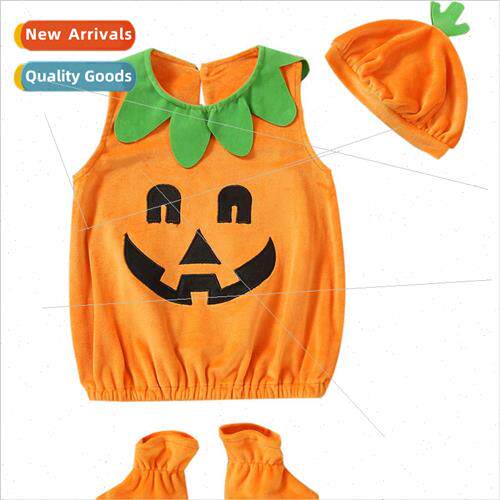 Europe  Halloween childrens cute round neck sleeveless pumpk