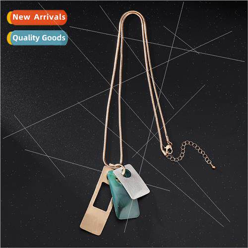 New che  wh Colorful Quadrilateral Geometric Alloy Pendant W
