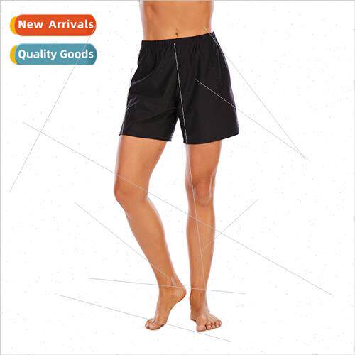 Europe four corner swim trunks womens flat beach pants high