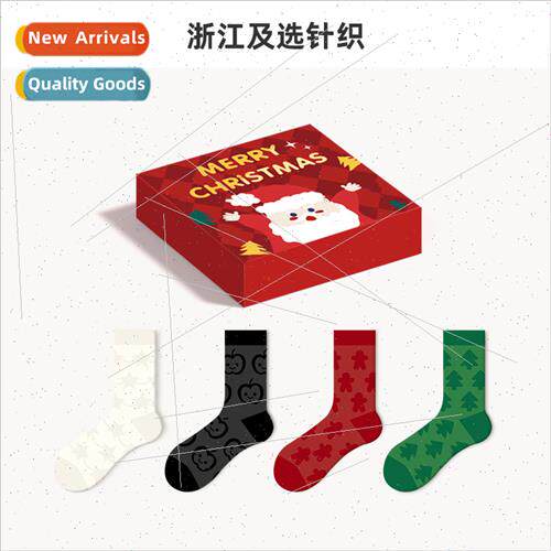 Thickened Christmas socks women warm mid-calf terry socks fa