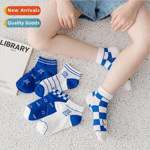 summer boys mesh socks bear thin blue Children Klein