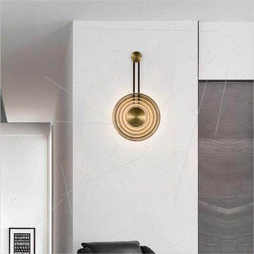 Clock wall lamp modern simple glass bedroom bedside living r