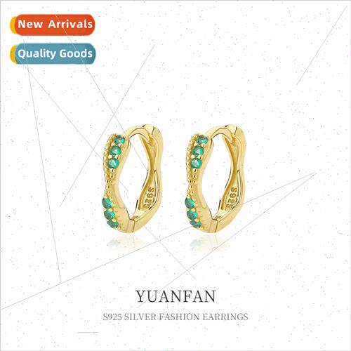 925 silver U-shaped earrings female niche vintage zirconia e