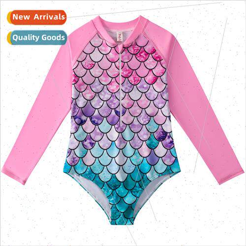 2023 Europe Mermaid Swimsu Kids One-piece Swimsu Long Sleeve