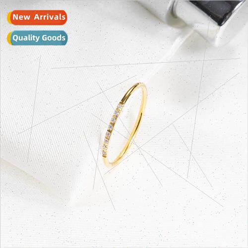 Europe ins8 diamond thin ring tanium steel gold plated coupl