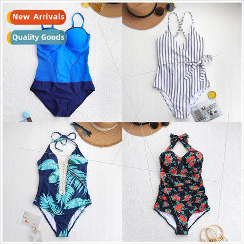 Conservative Swimsu wh Chest Pad Swimsu Europe Printed Swims