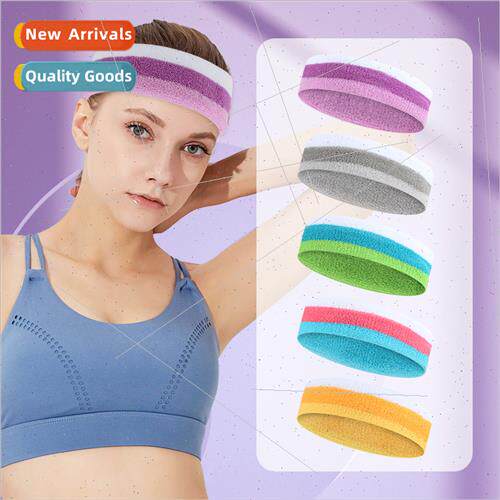 Outdoor ladies sports sweat-absorbent elastic towel headband