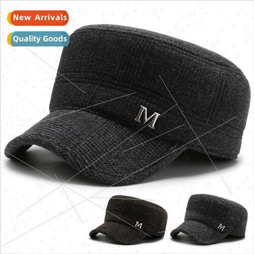 Elderly hat men winter thickened warm tweed flat cap middle-