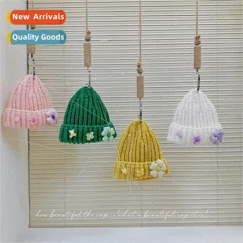 Small flowers children woolen cap autumn  girls baby cute wi