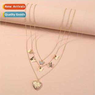 jewelry exquise butterfly tassel necklace peach heart photo