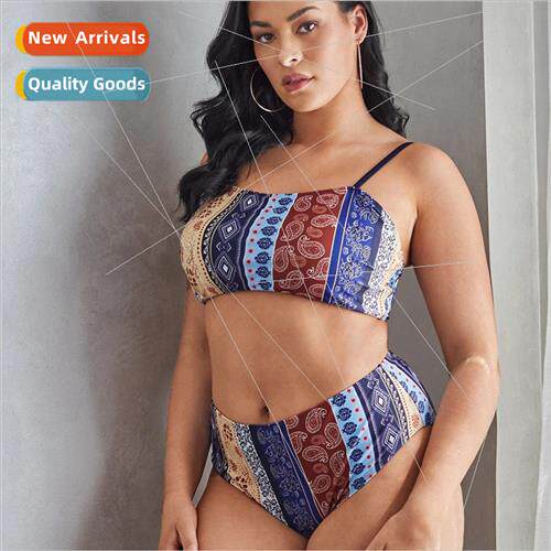New Printed Fat Flat Breasted Halter Womens Spl Triangle Bik