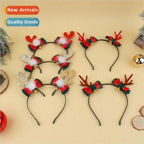 Christmas antler hair bmple sequins elk ears bow head button