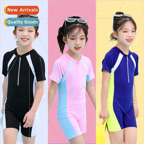 Childrens swimsu girls one-piece professional training flat