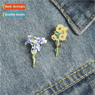 sunflower States oil brooch alloy Gogh Van new Uned Europe