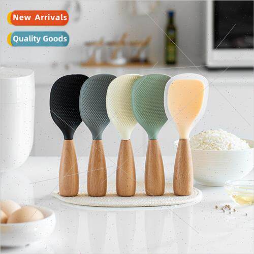 Creative food-grade vertical silicone rice spoon -stick rice
