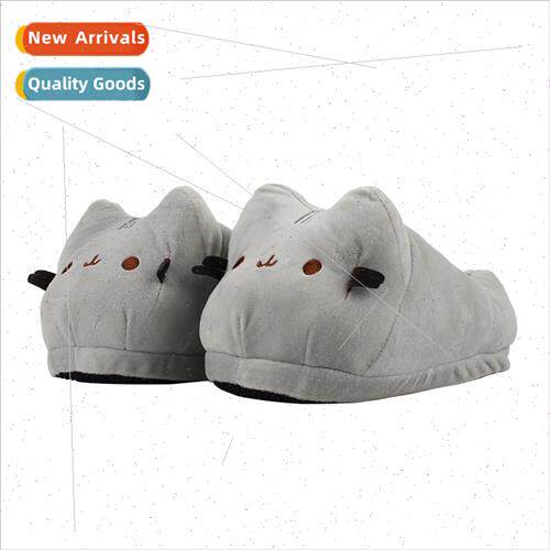 Pink Cappy Rainbow Cat Gray Cat Plush Slippers Cute Cookie C