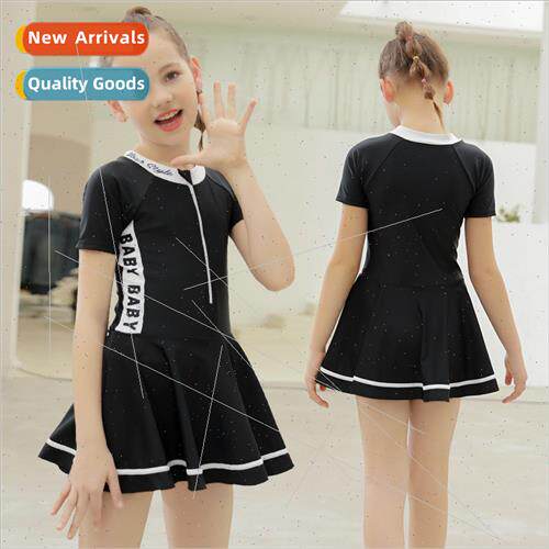 Childrens swimsus girls one-piece flat skirt girls middle an