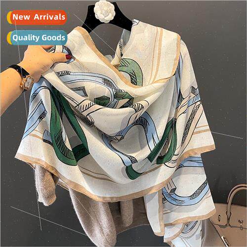 2022 Autumn winter new cotton linen scarf female winter Kore