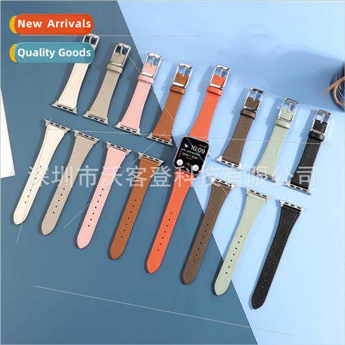 适用apple watch small savage waist leather square buckle lea