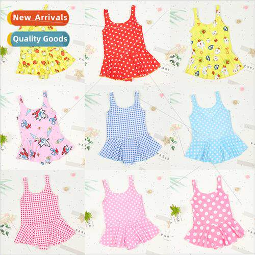 Childrens swimsu female one-piece small middle and large chi