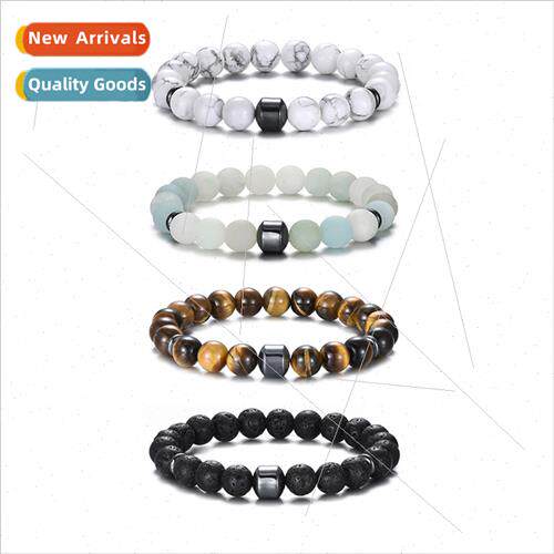 Europe Uned States 8mm magnet charm beads stch bracelet lava