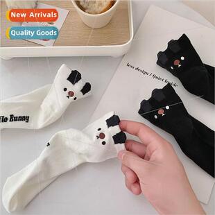 mesh socks cartoon socks Japan black whe bunny three-dimensi
