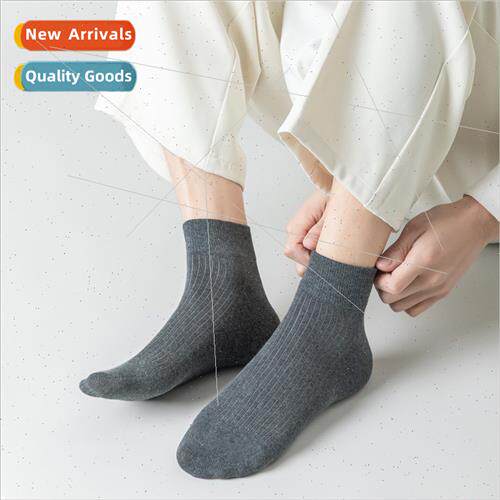 Spring summer men cotton short mid-calf socks cotton quatern