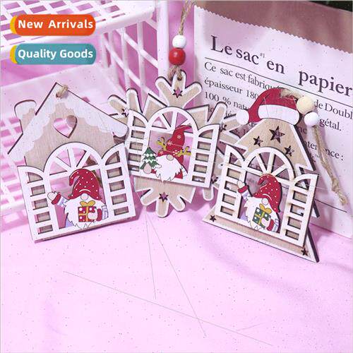 New Christmas decorations Christmas laser hollow wooden chim