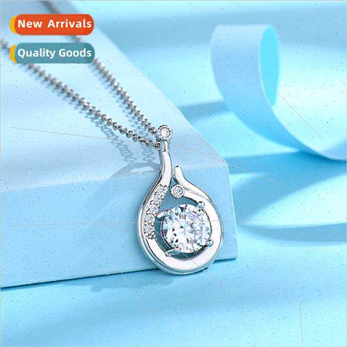Elegant new water drop flower real zirconia necklace ladies