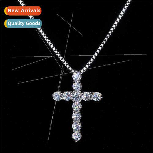 Europe Hundred Copper Shiny Zirconia Hip Hop Cross Pendant N
