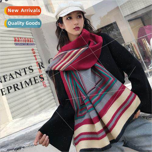 Shawl female autumn winter scarf dual-use double-sided warmt