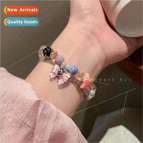 Colorful beaded bracelet female fairy sweet cute butterfly d