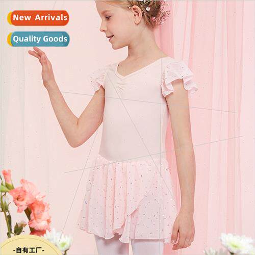 Childrens dancewear summer short-sleeved tutu girls Chinese