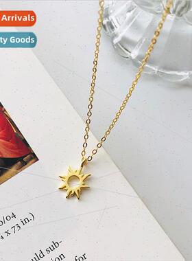 S925 silver Europe hollowed out classic sun necklace geometr