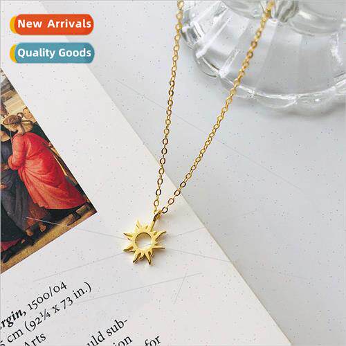 S925 silver Europe hollowed out classic sun necklace geometr