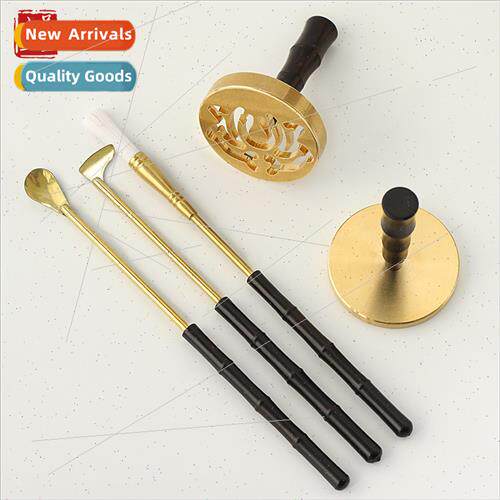 Ebony handle incense tools set pure copper playing incense s