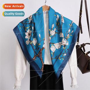 large sunscreen plum twill summer print scarf New square