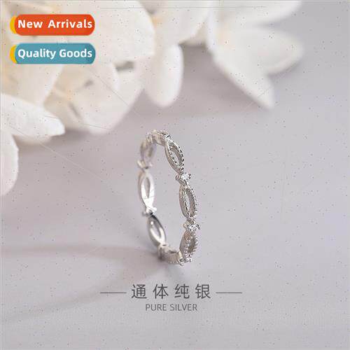 s925 silver Koreadiamond cross surround twist ring simple op
