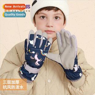 Winter childrens ski gloves outdoor sports warm men and girl